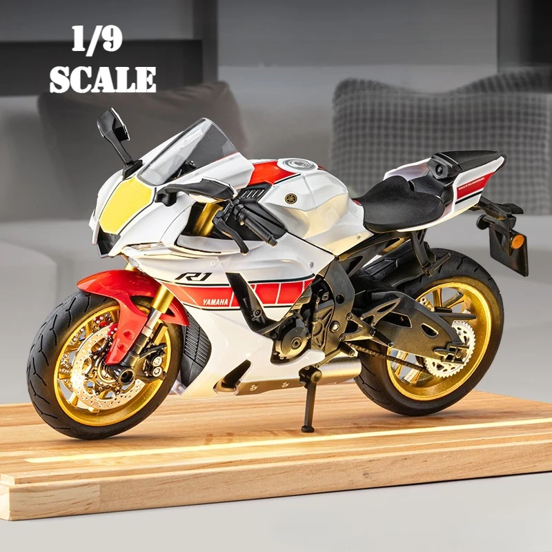 Моделирование 1:9 Yamaha R1, литая под давлением модель мотоцикла с подсветкой и подсветкой, коллекция миниатюрных игрушечных машин Voiture, подарок для детей
Моделирование 1:9 Yamaha R1, литая под давлением модель мотоцикла с подсветкой и подсветкой, коллекция миниатюрных игрушечных машин Voiture, подарок для детей