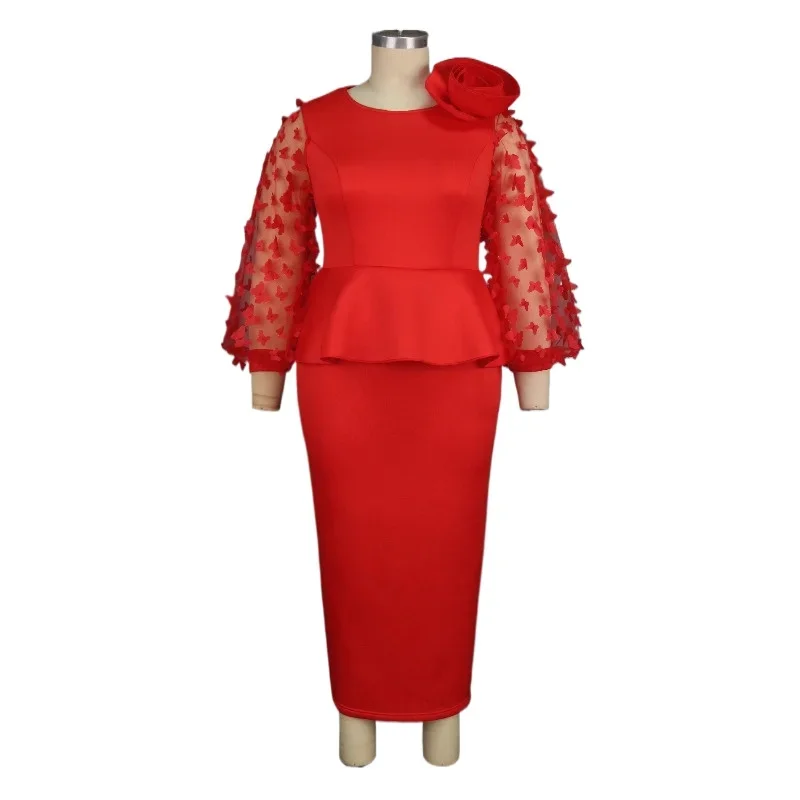 Vintage Three-dimensional Floral Elegant Mesh Lantern Sleeves Chic Slim Dress Evening Fashion High Street Autumn Winter Clothing
Vintage Three-dimensional Floral Elegant Mesh Lantern Sleeves Chic Slim Dress Evening Fashion High Street Autumn Winter Clothing