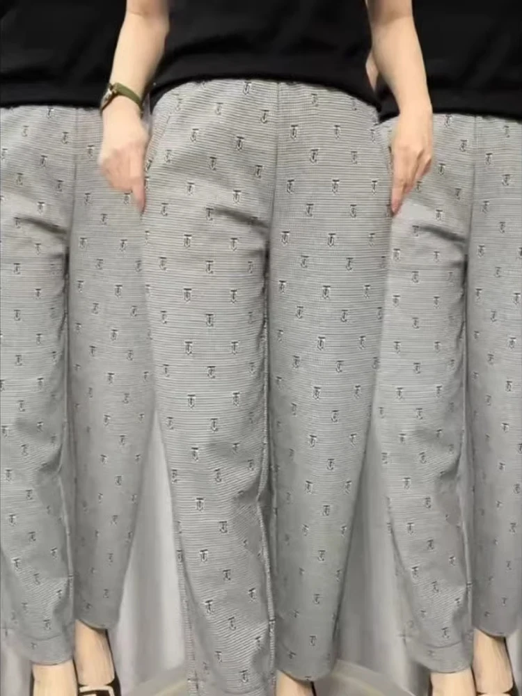 High Waist Thin Cheered Straight Leg Pants for Women Summer Casual Nine Point Slimming Small Foot Pants Korean Sle Loose Fit
High Waist Thin Cheered Straight Leg Pants for Women Summer Casual Nine Point Slimming Small Foot Pants Korean Sle Loose Fit