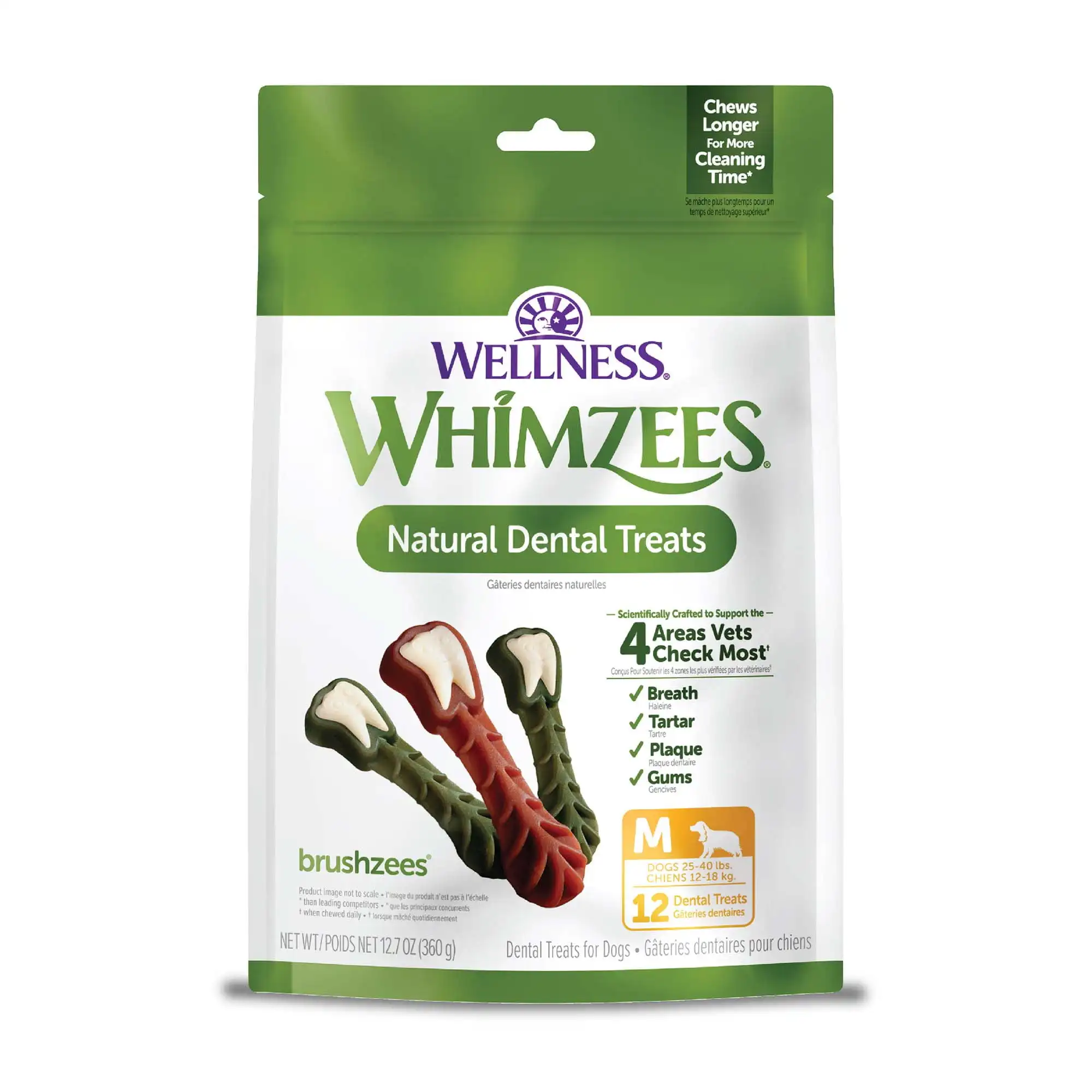 Wellness® ® Brushzees Natural Grain Free Dental Chews for Dogs, Medium Breed, 12 count
Wellness® ® Brushzees Natural Grain Free Dental Chews for Dogs, Medium Breed, 12 count