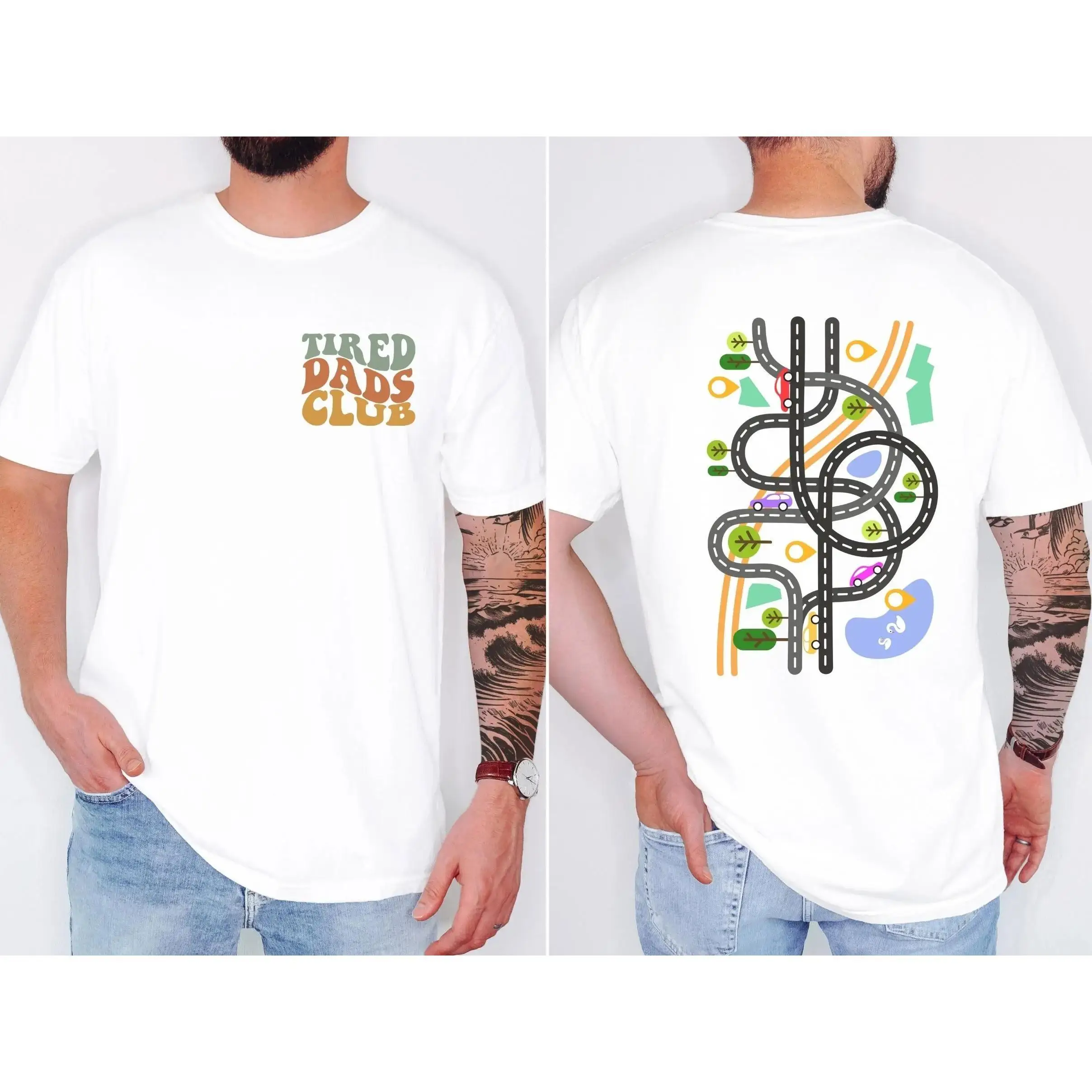 Trendy Tribute T - shirt: Showcasing a Fun and Quirky Design for the Tired Dads Community
Trendy Tribute T - shirt: Showcasing a Fun and Quirky Design for the Tired Dads Community