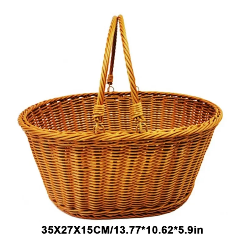 ABWP-Handmade Imitation Rattan Picnic Basket Picnic Basket With Handle Outdoor Fruit Holder 1 Pcs
ABWP-Handmade Imitation Rattan Picnic Basket Picnic Basket With Handle Outdoor Fruit Holder 1 Pcs