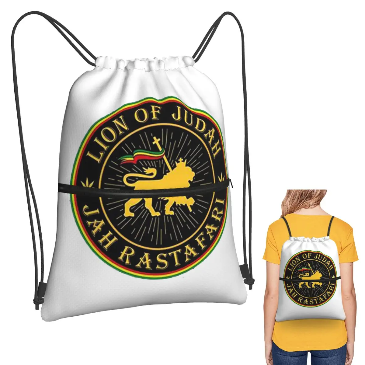 Rasta Lion Of Judah Star Of David Backpacks Portable Drawstring Bundle Pocket Storage Bag Book Bags for Man Woman School
Rasta Lion Of Judah Star Of David Backpacks Portable Drawstring Bundle Pocket Storage Bag Book Bags for Man Woman School