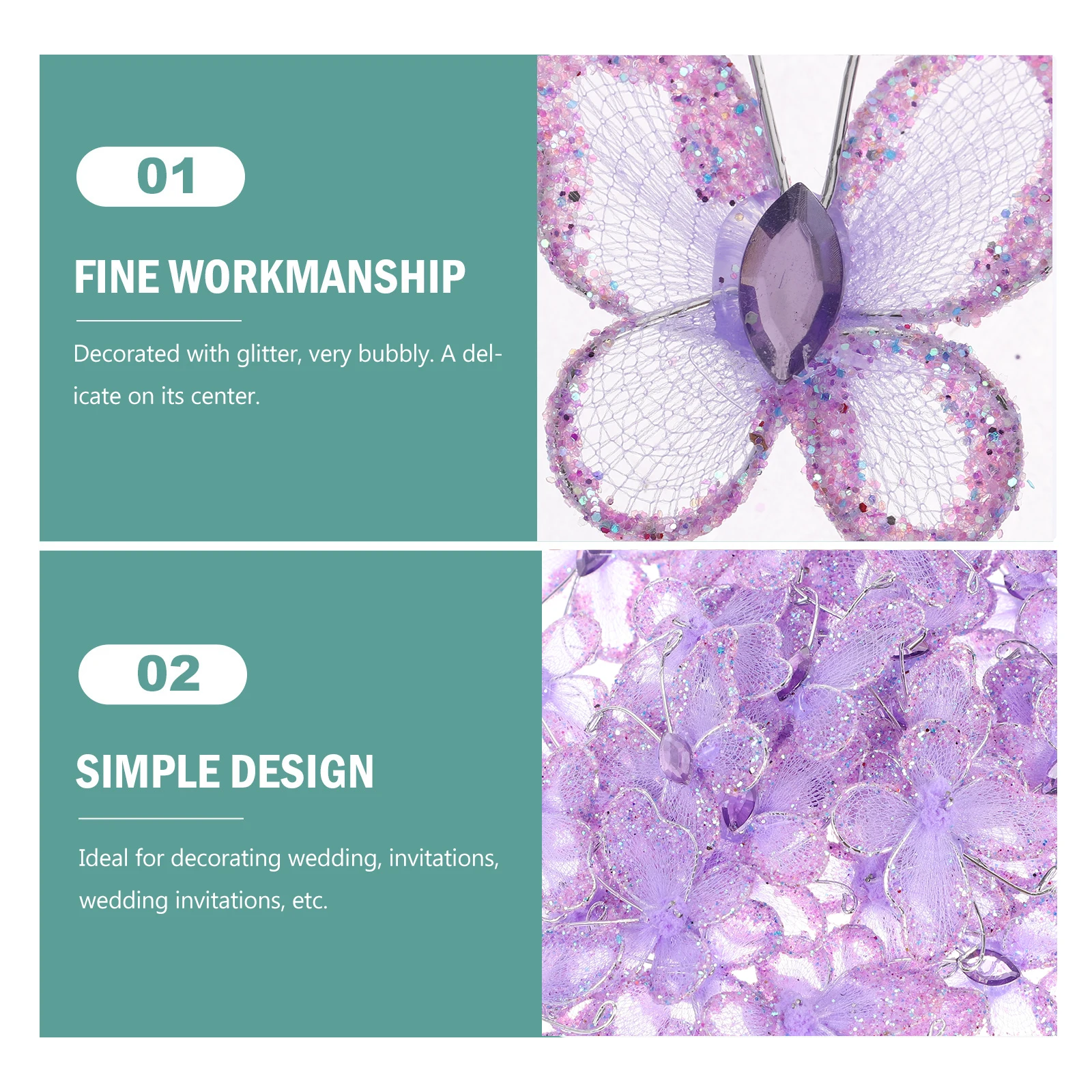 50pcs Mesh Wired Butterflies Purple 3x3cm Decorative Wedding Favors Crafts Scrapbooking Invitations DIY Sewing Accessories
50pcs Mesh Wired Butterflies Purple 3x3cm Decorative Wedding Favors Crafts Scrapbooking Invitations DIY Sewing Accessories