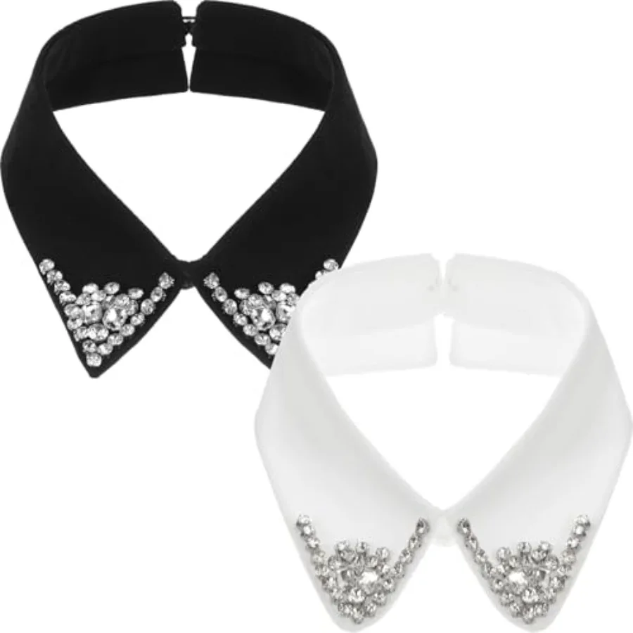 2 Pcs Dickey Rhinestones Collar for Women Detachable Fake False Collar Choker White Black
2 Pcs Dickey Rhinestones Collar for Women Detachable Fake False Collar Choker White Black