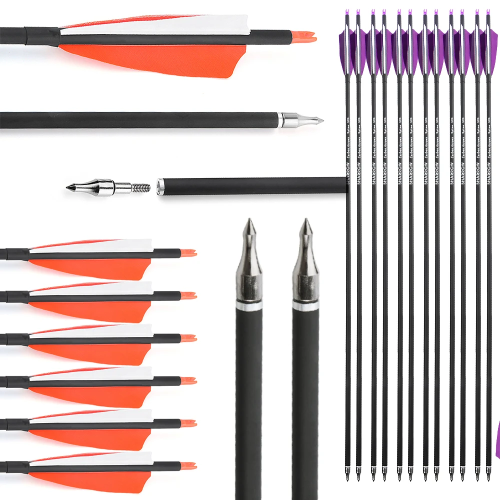 12pcs 31.6 Inch Archery Spine 500 Mix Carbon Arrow 4inch Colorful Turkey Feather 100Grain Arrowheads for Bow Target Shooting
12pcs 31.6 Inch Archery Spine 500 Mix Carbon Arrow 4inch Colorful Turkey Feather 100Grain Arrowheads for Bow Target Shooting
