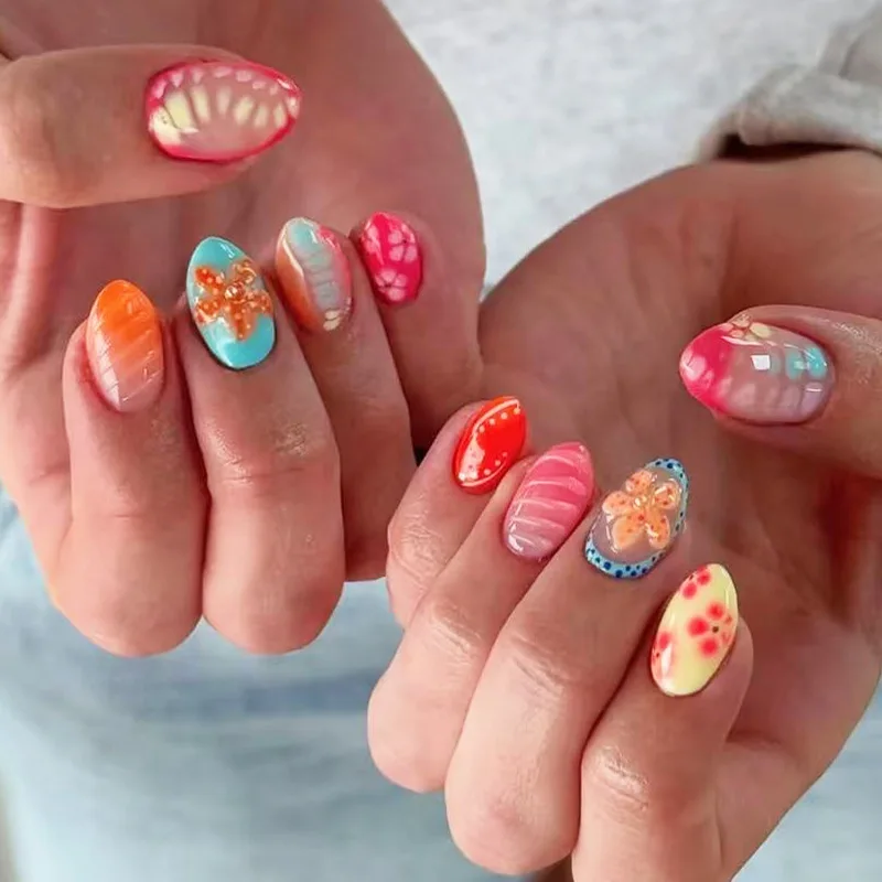 Fake Nails with Flower Starfish Shell Nail Art Cute Kawaii Press on Nails Tips Detachable Artificial Full Cover False Nails 24Pc
Fake Nails with Flower Starfish Shell Nail Art Cute Kawaii Press on Nails Tips Detachable Artificial Full Cover False Nails 24Pc