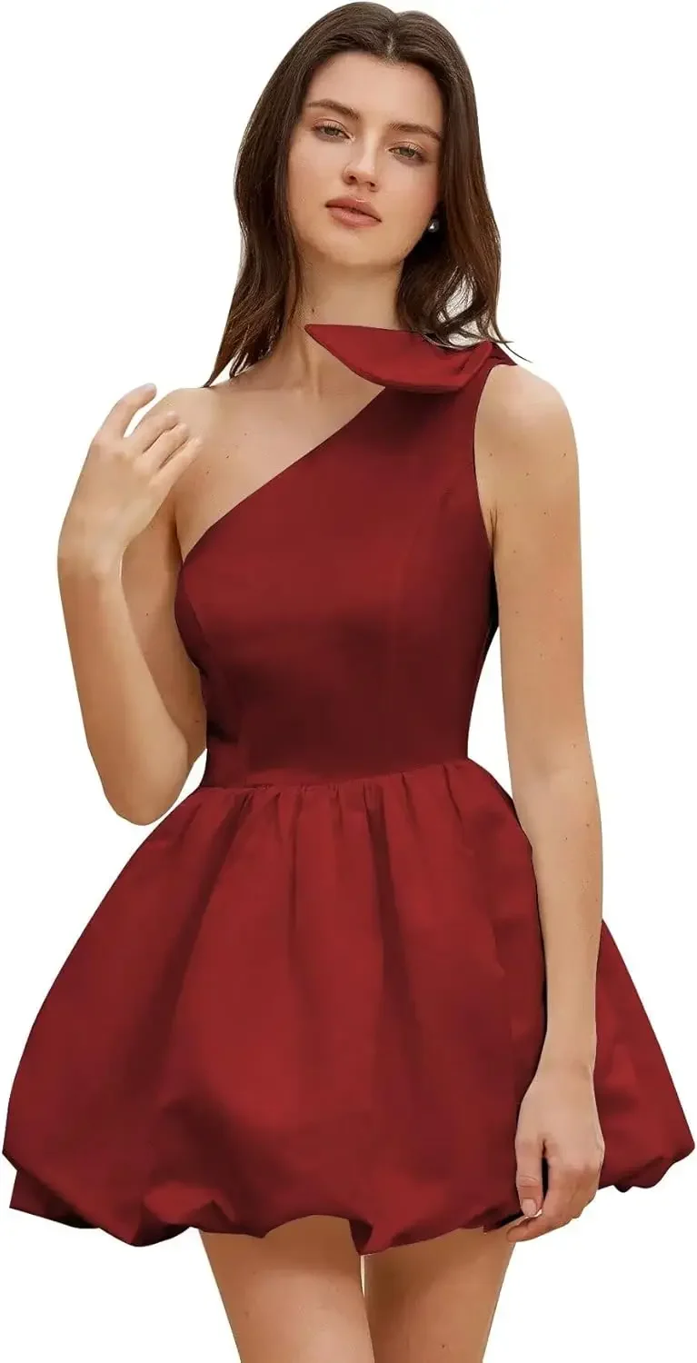 Elegant One-Shoulder Satin Puffy A-Line Mini Dress for Women Short Prom Cocktail Homecoming Party Corset Bubble Dress 2025
Elegant One-Shoulder Satin Puffy A-Line Mini Dress for Women Short Prom Cocktail Homecoming Party Corset Bubble Dress 2025