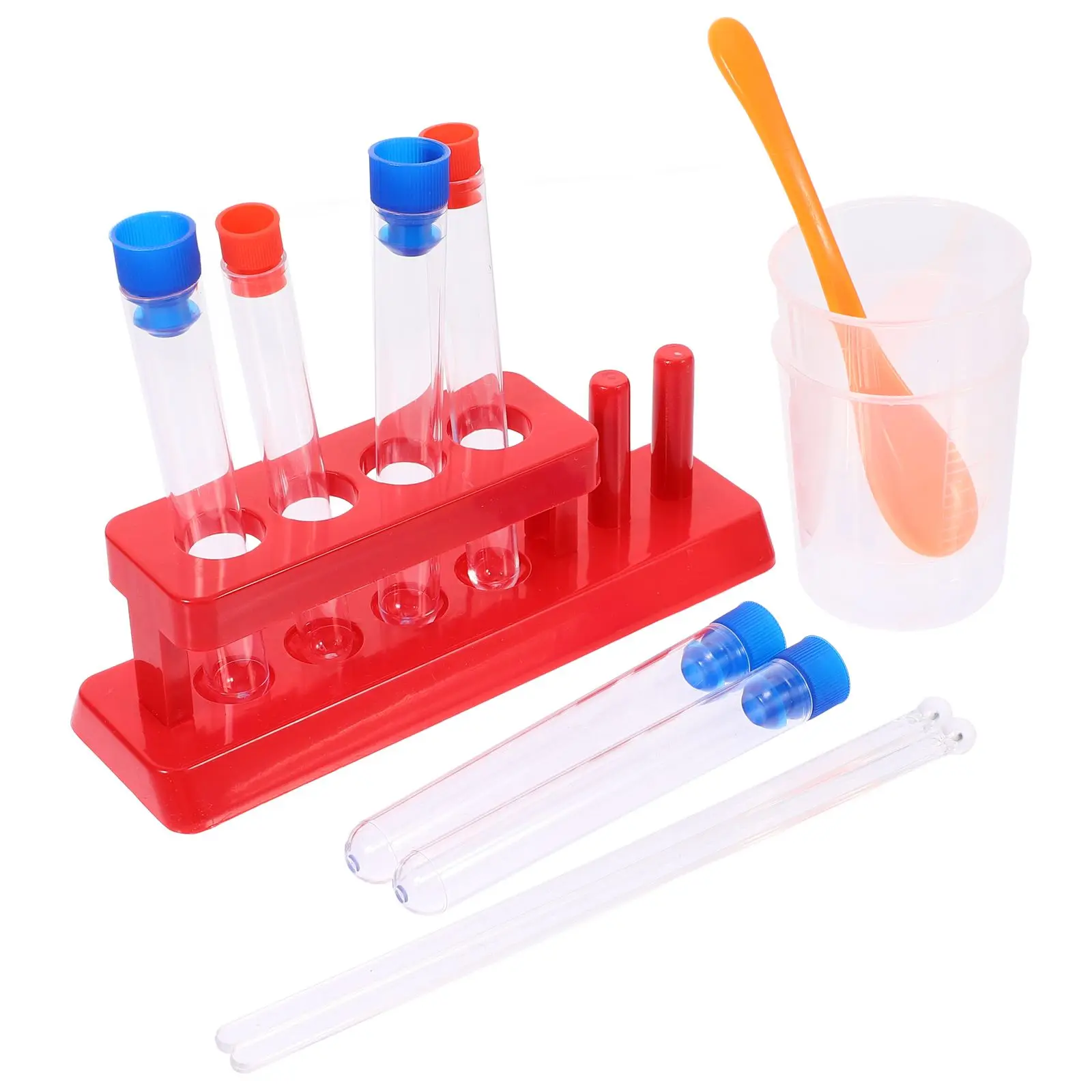 Plastic Test Tubes Kids Kit 1 Rack 6 Tubes 2 Cups Stirring Rods Sampling Spoons STEM Accessories Science Learning Toys Clear
Plastic Test Tubes Kids Kit 1 Rack 6 Tubes 2 Cups Stirring Rods Sampling Spoons STEM Accessories Science Learning Toys Clear