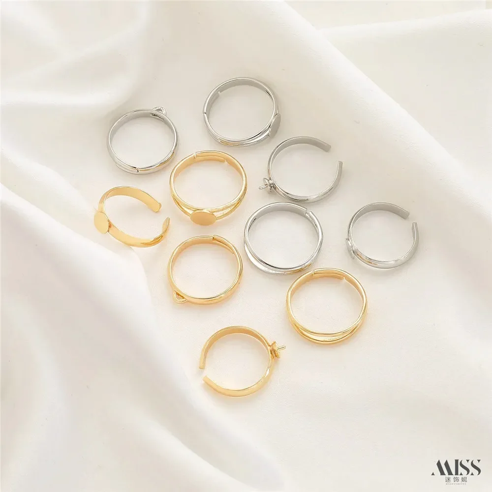 14K Gold-wrapped Sticky Pearl Half-hole Bead Tray Pinning Bracket Ring DIY Hand-wound Live Ring Bracket Empty Bracket Accessorie 
14K Gold-wrapped Sticky Pearl Half-hole Bead Tray Pinning Bracket Ring DIY Hand-wound Live Ring Bracket Empty Bracket Accessorie