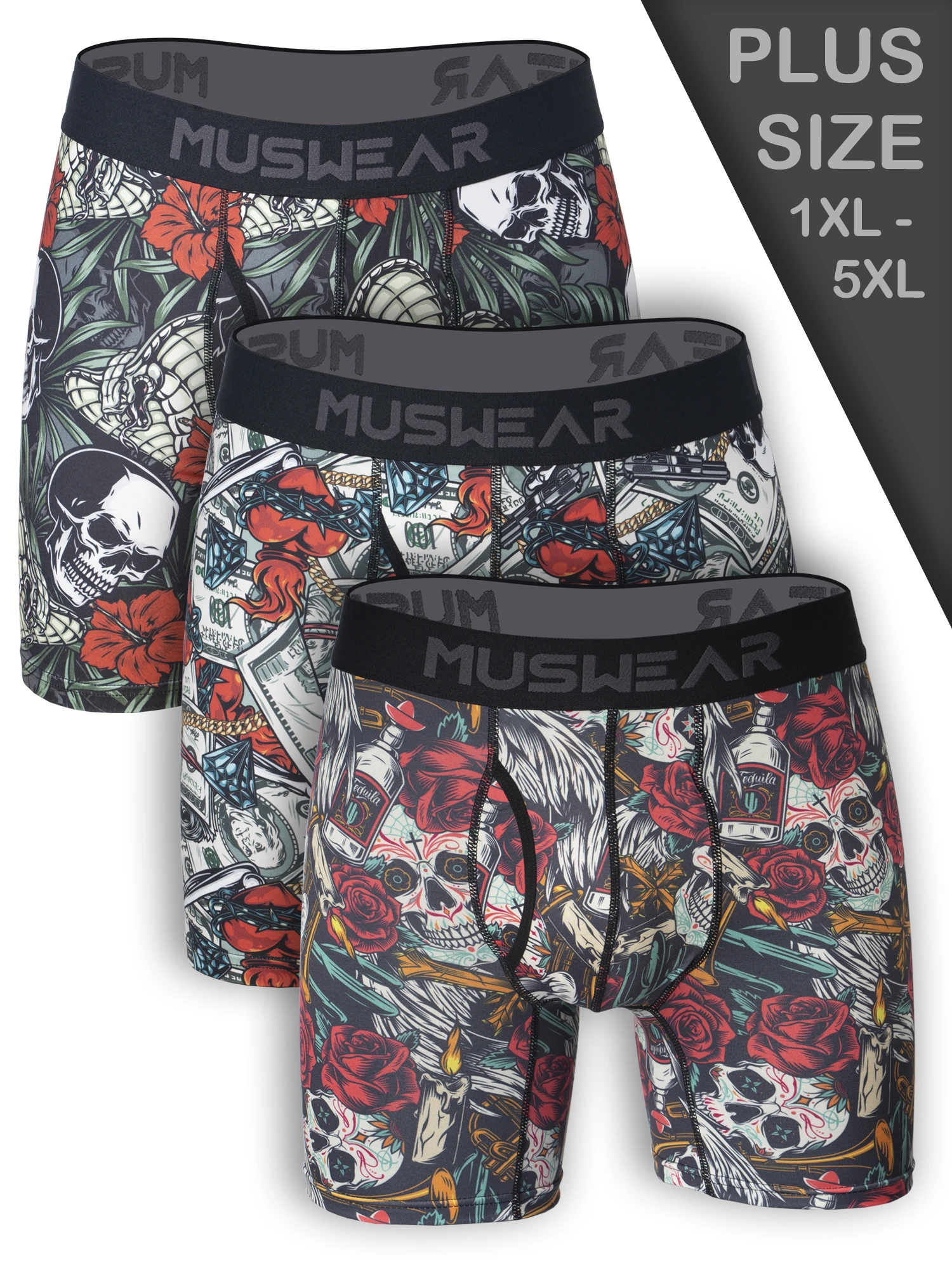 3 шт. MUSWEAR: Мужские трусы-боксеры больших размеров с боковым открытием, двусторонним начесом, высокой эластичностью и быстрым высыханием
3 шт. MUSWEAR: Мужские трусы-боксеры больших размеров с боковым открытием, двусторонним начесом, высокой эластичностью и быстрым высыханием