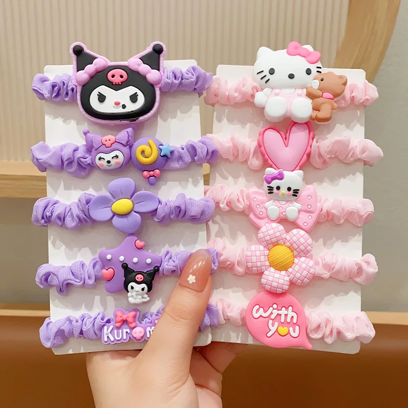 5PCS Kuromi Hair Bands for Children Kawaii Sanrio Hello Kitty Gril's Hair Tie Baby Accessories Elastic Hair Girls
5PCS Kuromi Hair Bands for Children Kawaii Sanrio Hello Kitty Gril's Hair Tie Baby Accessories Elastic Hair Girls