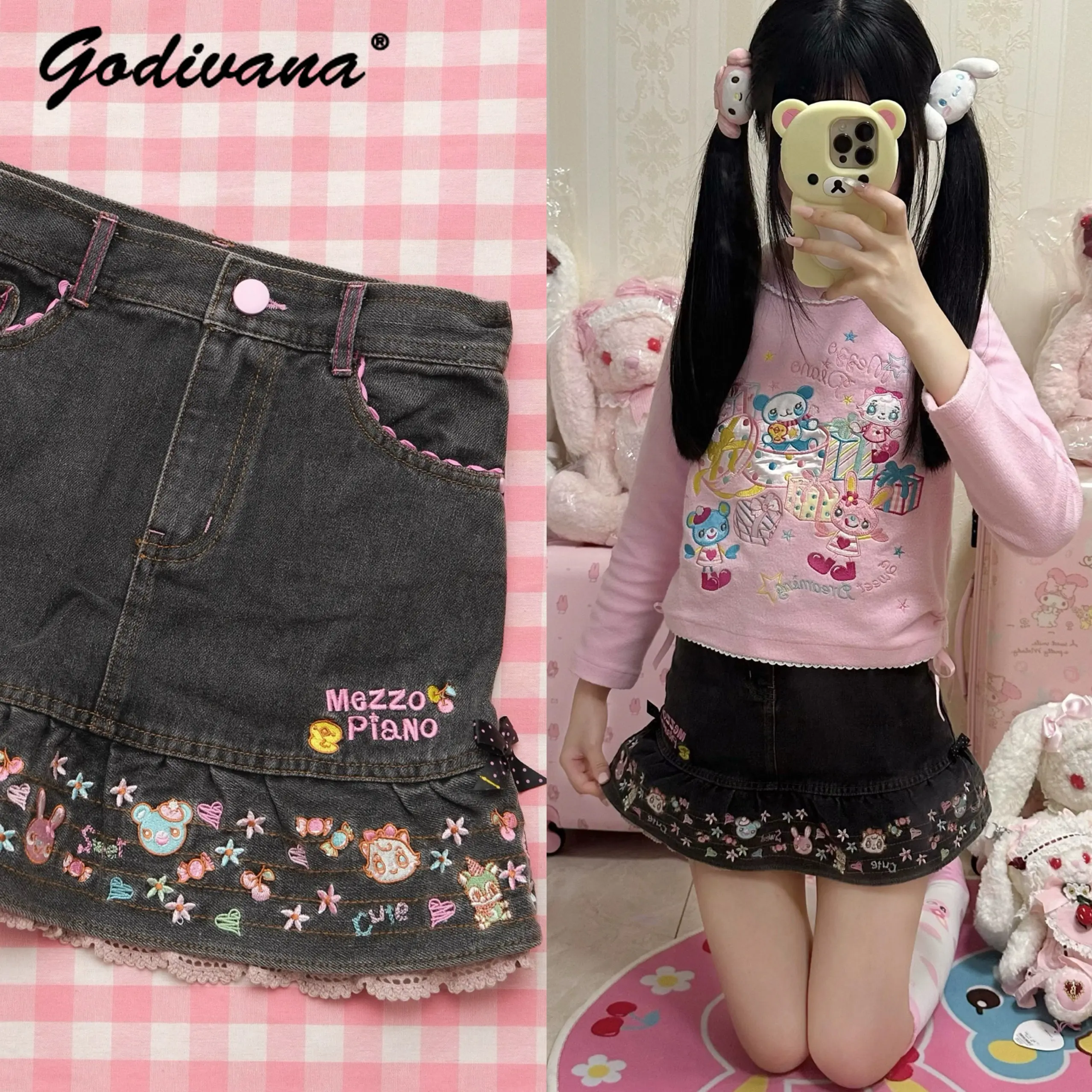 New Spring and Summer Girls Kawaii Embroidred Denim Skirt Teenage Daughters Subculture Short Skirt Sweet Spicy Y2K Jeans Skirt
New Spring and Summer Girls Kawaii Embroidred Denim Skirt Teenage Daughters Subculture Short Skirt Sweet Spicy Y2K Jeans Skirt