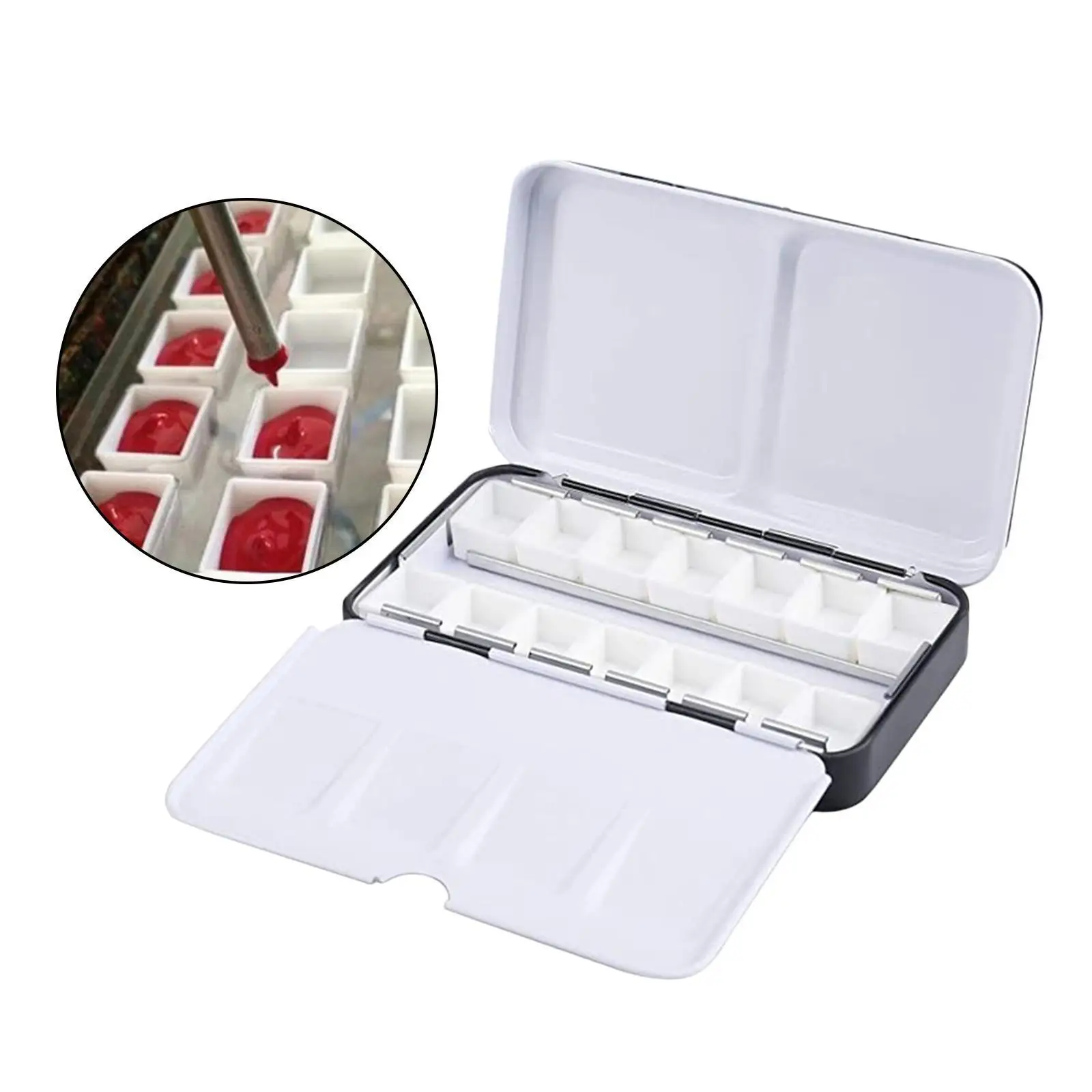 Metal Watercolor Tin With Fold-Out Palette, Medium Watercolor Tray Palette With 24 Empty Watercolor Half Pans For Art
Metal Watercolor Tin With Fold-Out Palette, Medium Watercolor Tray Palette With 24 Empty Watercolor Half Pans For Art