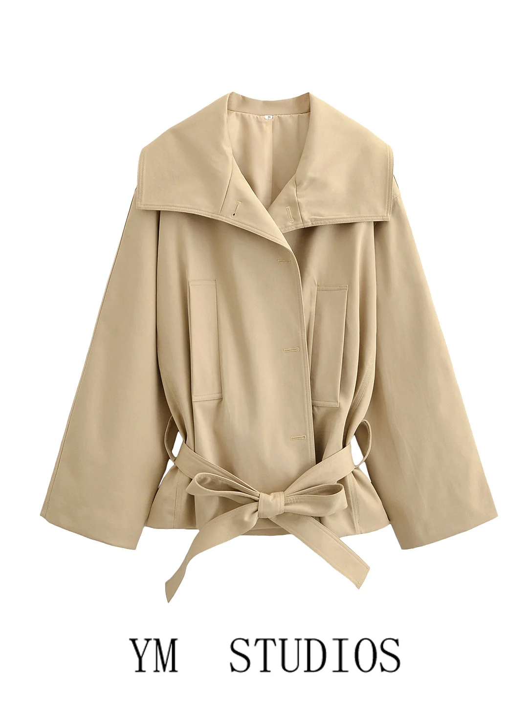 Kaki Color Short Style Women's Windbreaker Belted Waist Tie Collar Fashionable Versatile Workwear Jacket Casual Leisure Windb...
Kaki Color Short Style Women's Windbreaker Belted Waist Tie Collar Fashionable Versatile Workwear Jacket Casual Leisure Windb...