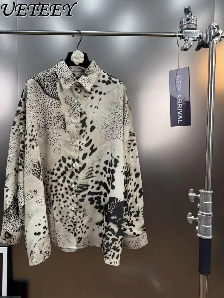 Весенне-осенние свободные топы во французском стиле Pure Desire в стиле ретро, универсальная рубашка с леопардовым принтом и отложным воротником с длинными рукавами
Весенне-осенние свободные топы во французском стиле Pure Desire в стиле ретро, универсальная рубашка с леопардовым принтом и отложным воротником с длинными рукавами