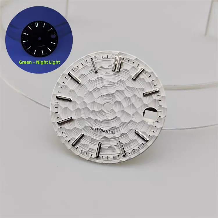 NH35 Dial 28.5mm Dial Green Luminous Mechanical Watch Dial Accessory Honeycomb Surface Round NO logo Dial for Seiko Mod
NH35 Dial 28.5mm Dial Green Luminous Mechanical Watch Dial Accessory Honeycomb Surface Round NO logo Dial for Seiko Mod