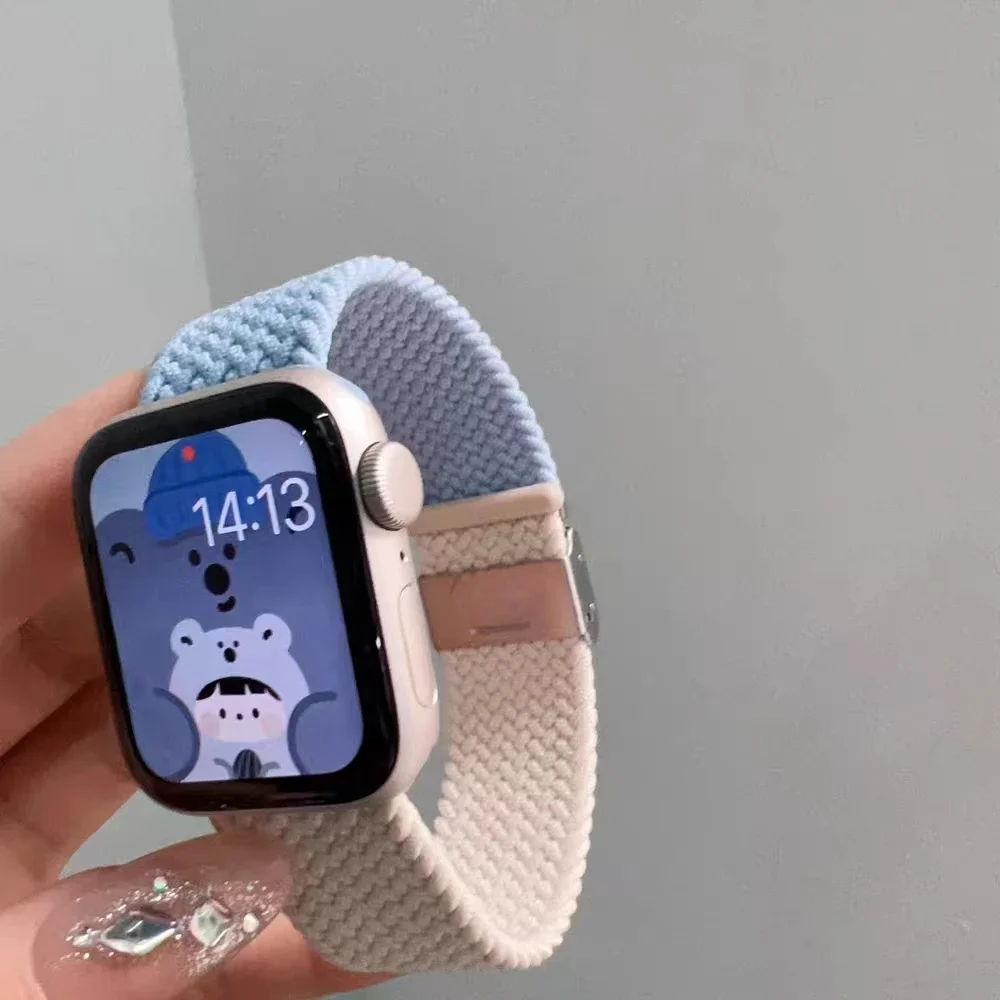 Superior elastic nylon For Apple Watch band women Series 38mm 40mm 41mm 42mm 44mm 45mm 46mm 49mm for iwatch Strap
Superior elastic nylon For Apple Watch band women Series 38mm 40mm 41mm 42mm 44mm 45mm 46mm 49mm for iwatch Strap
