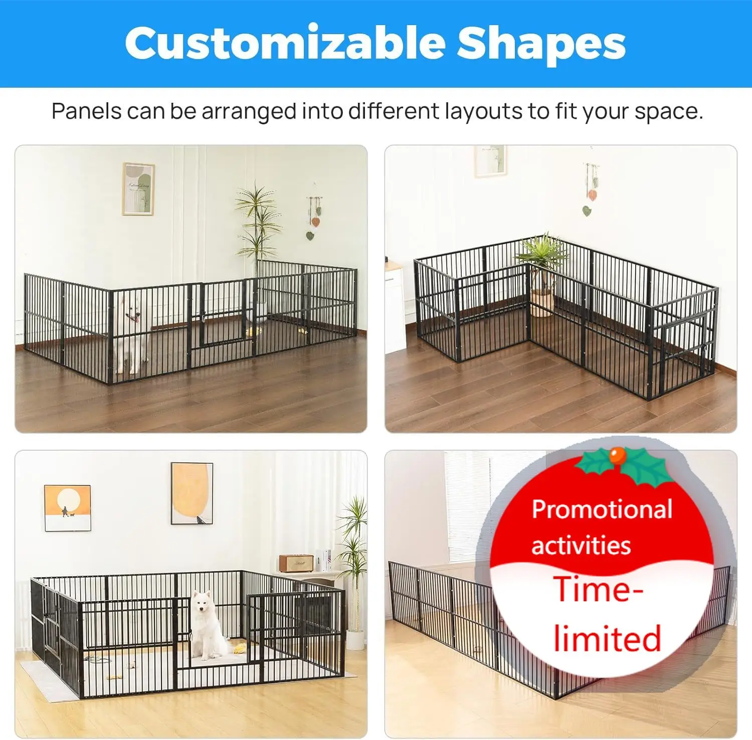 Dog Playpen - 32" Height Dog Pen, Heavy Duty Puppy Pen with Door, Safe & Sturdy, Easy Assemble for Indoor/Outdoor Pet Playpen (8
Dog Playpen - 32" Height Dog Pen, Heavy Duty Puppy Pen with Door, Safe & Sturdy, Easy Assemble for Indoor/Outdoor Pet Playpen (8