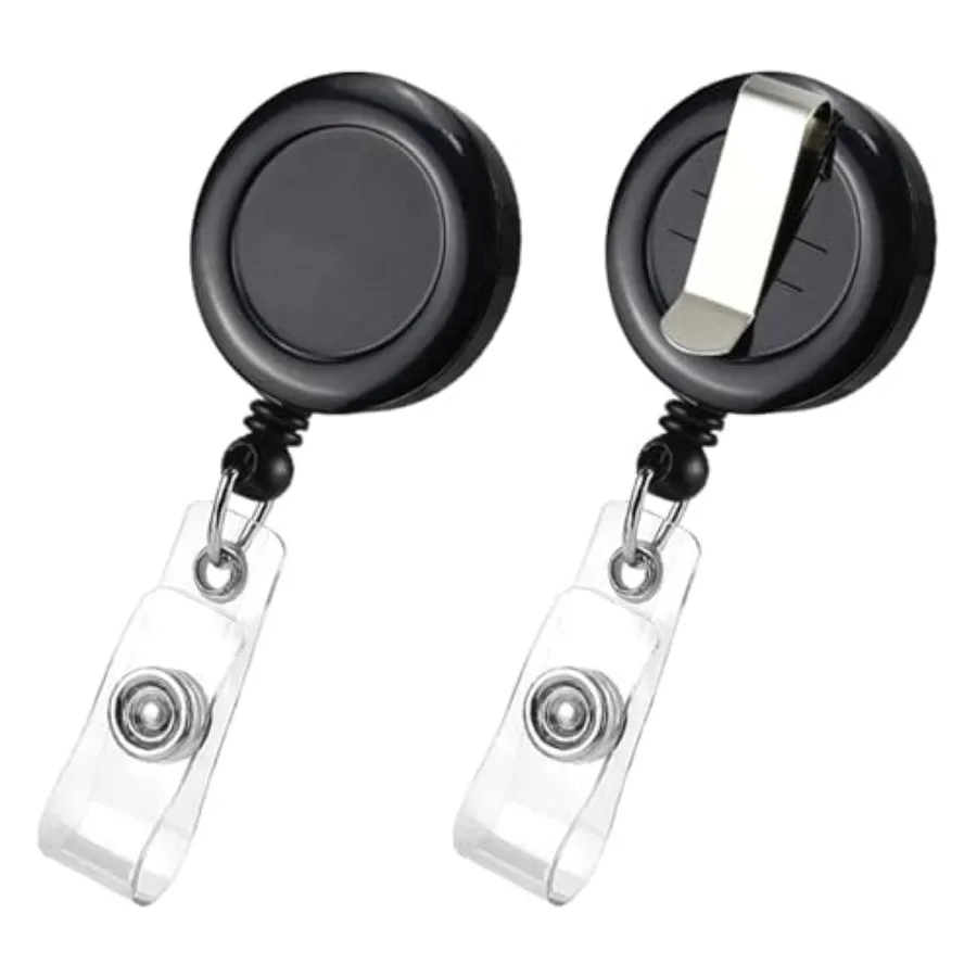 2 Pack Retractable Name Badge Holder Reel with Belt Clip Badge Reel Retractable for Teachers, Students, Office Workers Black
2 Pack Retractable Name Badge Holder Reel with Belt Clip Badge Reel Retractable for Teachers, Students, Office Workers Black