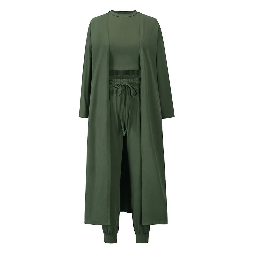 Fashionable Three-Piece Set for Women 2025 Summer Season Comfortable Casual Cross-Border Polyester Long Sleeve Vest Pants 16 S02df9f7006c7498fa9a18a8d3b589293f