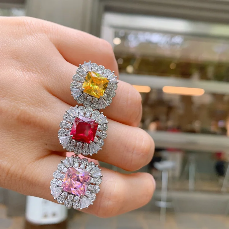 Paraiba Electroplated Pink Zircon Ring for Women Square Gold Zircon Open Ring
Paraiba Electroplated Pink Zircon Ring for Women Square Gold Zircon Open Ring