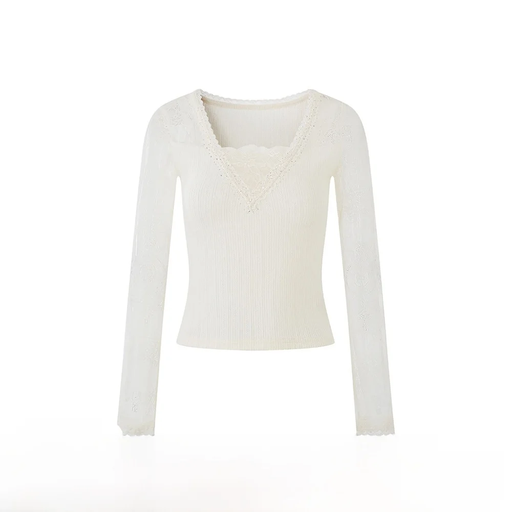 Sy Lace Splice Long Sve Knitted Base Layer Top Women's Thermal Diamond Stitched Sweater Slim Fit ort Length Color
Sy Lace Splice Long Sve Knitted Base Layer Top Women's Thermal Diamond Stitched Sweater Slim Fit ort Length Color