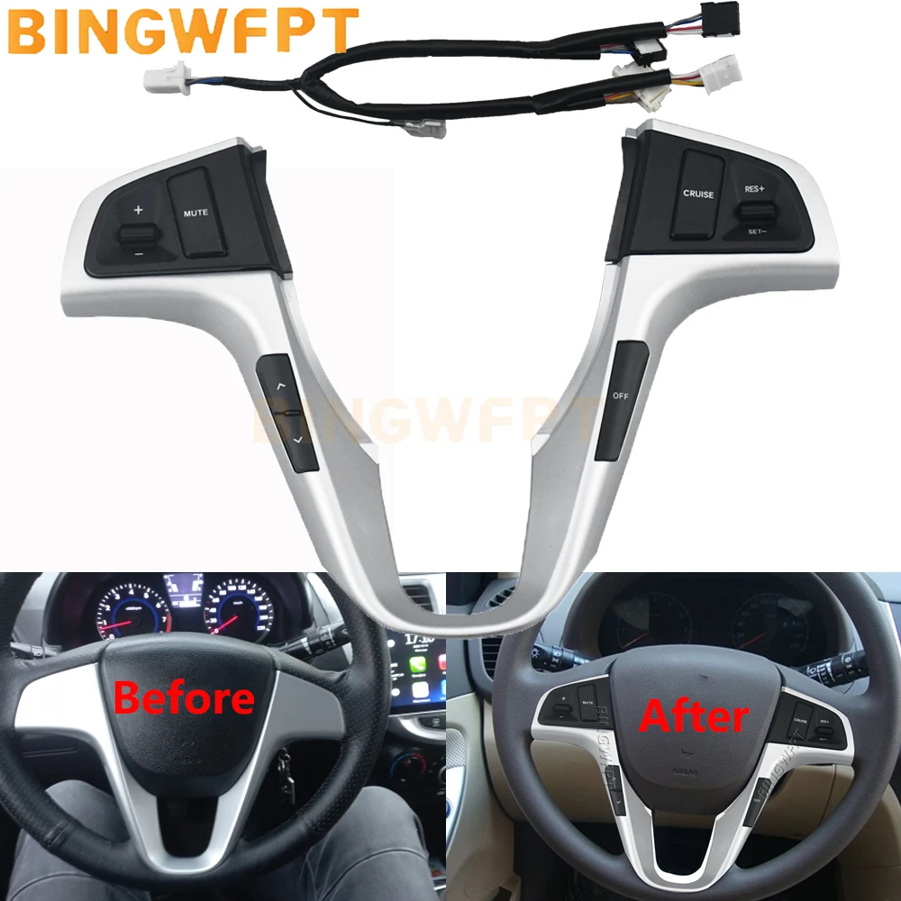 Steering Wheel Audio Cruise Control Buttons For Hyundai Verna Solaris 2010-2015 With Blue Backlight Car Accessories
Steering Wheel Audio Cruise Control Buttons For Hyundai Verna Solaris 2010-2015 With Blue Backlight Car Accessories