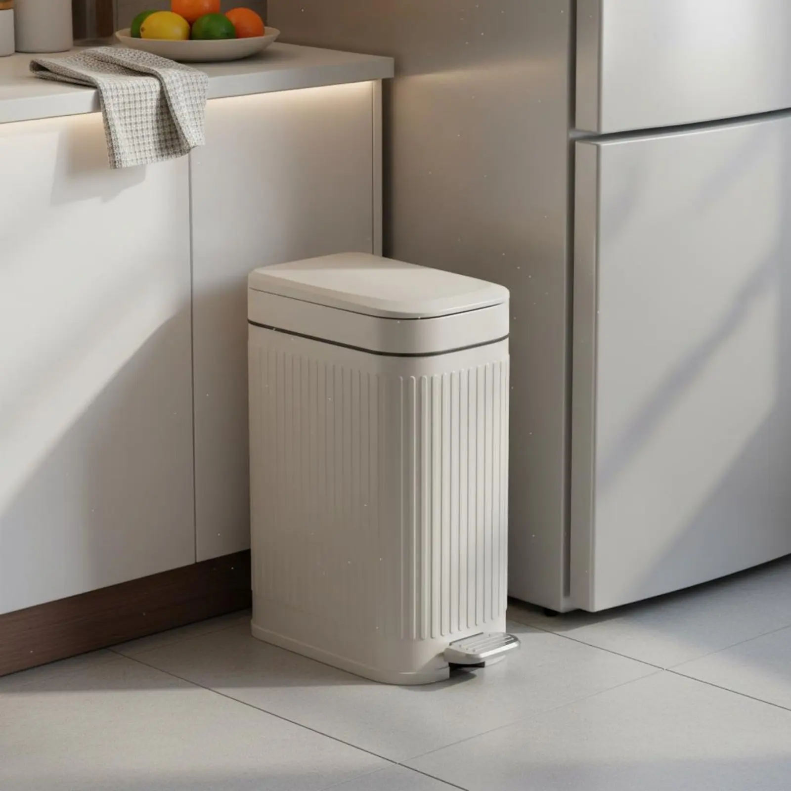 Dual Lid Garbage Bin Lidded Design Slim Step Trash Can Rectangular Pedal Bin Odor Seal Step Trash Can Easy to Clean for Bathroom
Dual Lid Garbage Bin Lidded Design Slim Step Trash Can Rectangular Pedal Bin Odor Seal Step Trash Can Easy to Clean for Bathroom