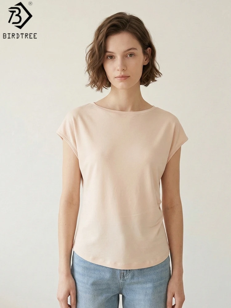 Birdtree, 100% Real Silk Solid Tank Top, Woman Basic Casual Cool Top, Knitted Short Sleeve O-neck Vest, 2026 Spring New T63630JF
Birdtree, 100% Real Silk Solid Tank Top, Woman Basic Casual Cool Top, Knitted Short Sleeve O-neck Vest, 2026 Spring New T63630JF