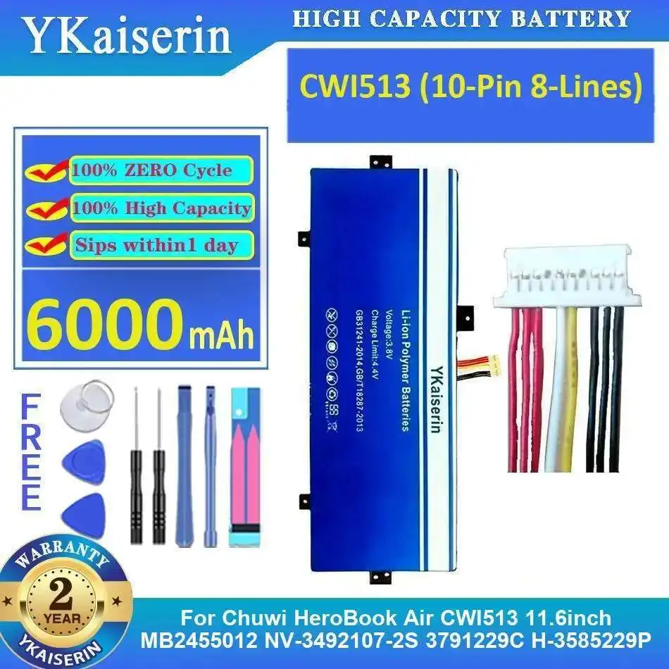 Аккумулятор для ноутбука 6000 мАч для Chuwi Herobook Air CWI513 11,6 дюйма MB2455012 NV-3492107-2S 3791229C H-3585229P 10-контактный 8-линейный
Аккумулятор для ноутбука 6000 мАч для Chuwi Herobook Air CWI513 11,6 дюйма MB2455012 NV-3492107-2S 3791229C H-3585229P 10-контактный 8-линейный