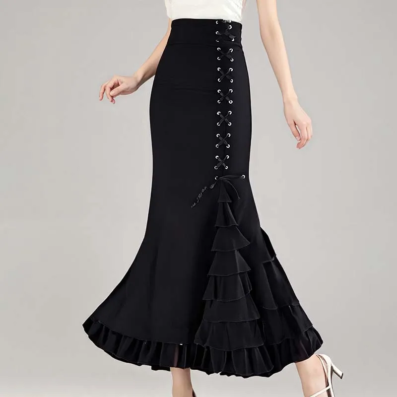 Женская средневековая юбка, готическая винтажная юбка в стиле стимпанк на Хэллоуин, Виктории, многоуровневые длинные платья на шнуровке с рюшами, макси-юбки «рыбий хвост»
Женская средневековая юбка, готическая винтажная юбка в стиле стимпанк на Хэллоуин, Виктории, многоуровневые длинные платья на шнуровке с рюшами, макси-юбки «рыбий хвост»