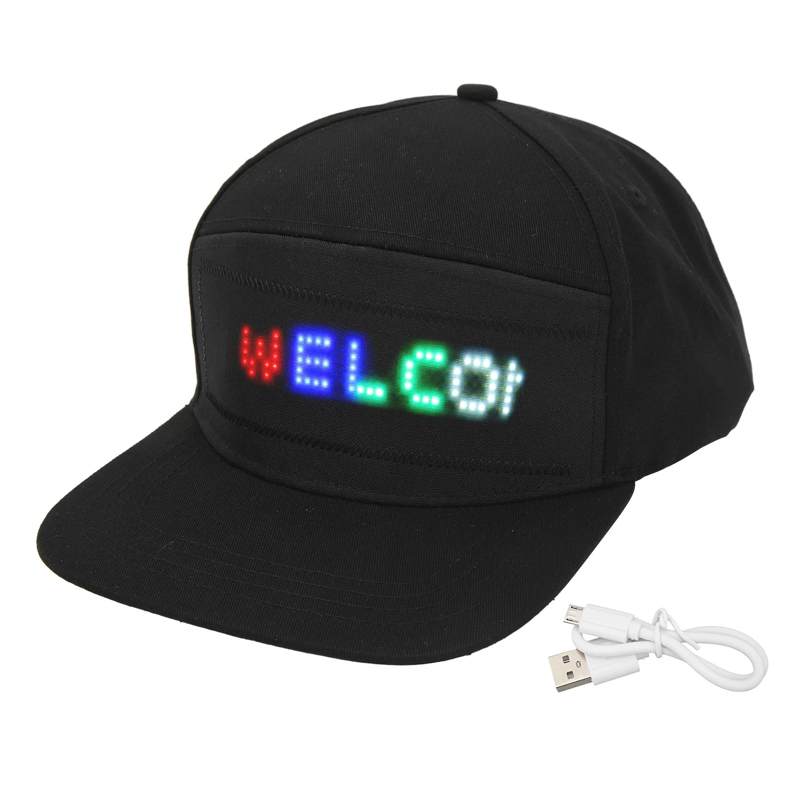 LED Cap Programmable Bluetooth APP Control Editable Colorful LED Hat for Outdoor Concert Carnival Black
LED Cap Programmable Bluetooth APP Control Editable Colorful LED Hat for Outdoor Concert Carnival Black