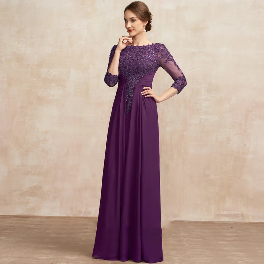 Purple Strapless Mother of Bride Dresses 3/4 Sleeve Wedding Party Dresses for Women 2025 Summer New Chiffon Beach Robe De Soirée
Purple Strapless Mother of Bride Dresses 3/4 Sleeve Wedding Party Dresses for Women 2025 Summer New Chiffon Beach Robe De Soirée