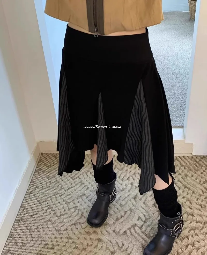 Korean Fashion Irregular Patchwork Skirt for Women Y2k High Waist A-line Skirts Autumn Winter Vintage Drawstring Faldas Mujer
Korean Fashion Irregular Patchwork Skirt for Women Y2k High Waist A-line Skirts Autumn Winter Vintage Drawstring Faldas Mujer