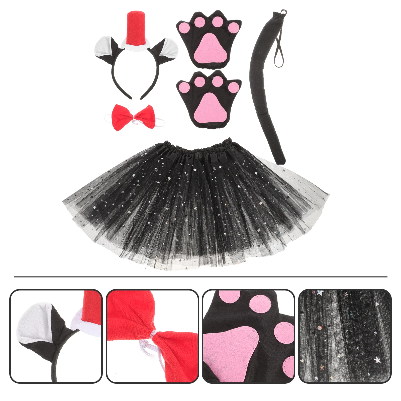 Black Cat Headb Set Red Hat Black Gloves Stars Skirt Halloween Costume Props Girls Cosplay Party Supplies Animal Theme
Black Cat Headb Set Red Hat Black Gloves Stars Skirt Halloween Costume Props Girls Cosplay Party Supplies Animal Theme