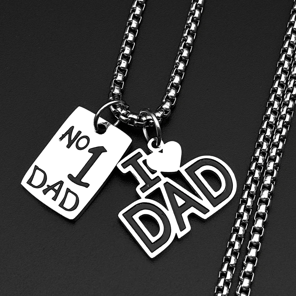 I Love Dad Father Day Gift Chain Stainless Steel Silver Color No.1 Dad Dog Tag Birthday Show Love Pendant Necklace Jewelry
I Love Dad Father Day Gift Chain Stainless Steel Silver Color No.1 Dad Dog Tag Birthday Show Love Pendant Necklace Jewelry