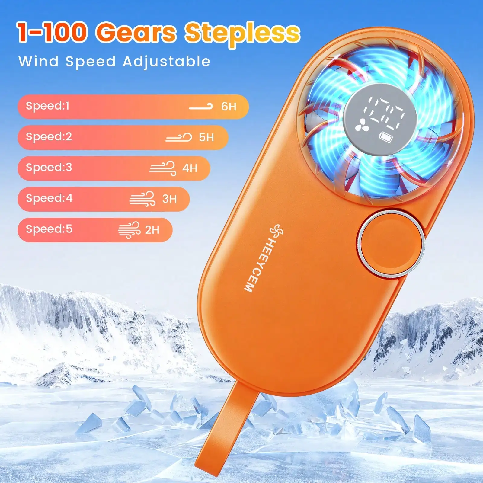 Rechargeable Portable Mini Electric Fan, Digital Handheld Turbo Fan, 1200mAh Battery
Rechargeable Portable Mini Electric Fan, Digital Handheld Turbo Fan, 1200mAh Battery