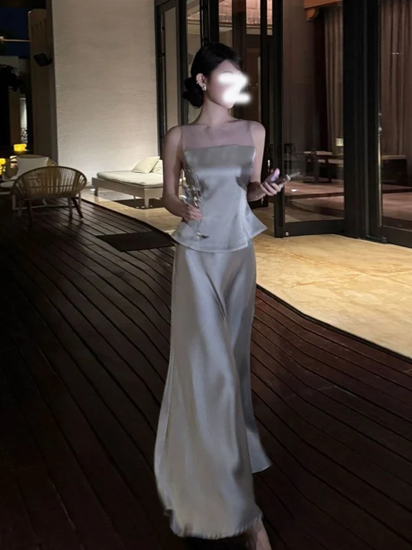 Korean Style Half Skirt Set Women's Summer New Slimming Beautiful Goddess Design Top And Skirt Combo round Neck Two Piece Set
Korean Style Half Skirt Set Women's Summer New Slimming Beautiful Goddess Design Top And Skirt Combo round Neck Two Piece Set