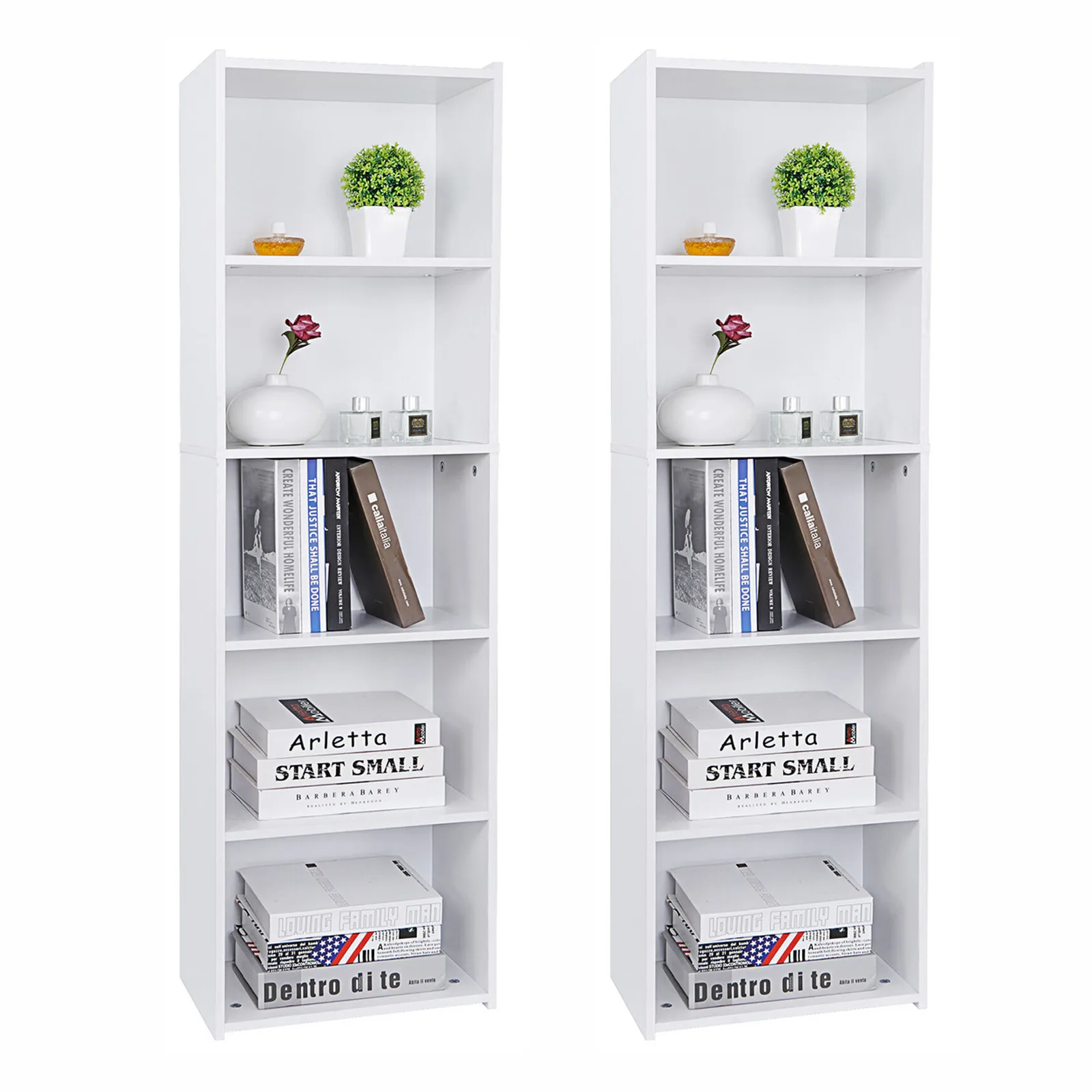 2PCS Bookshelf Storage 5 Tier Wall Shelf Organizer Bookcase for Home Use White
2PCS Bookshelf Storage 5 Tier Wall Shelf Organizer Bookcase for Home Use White