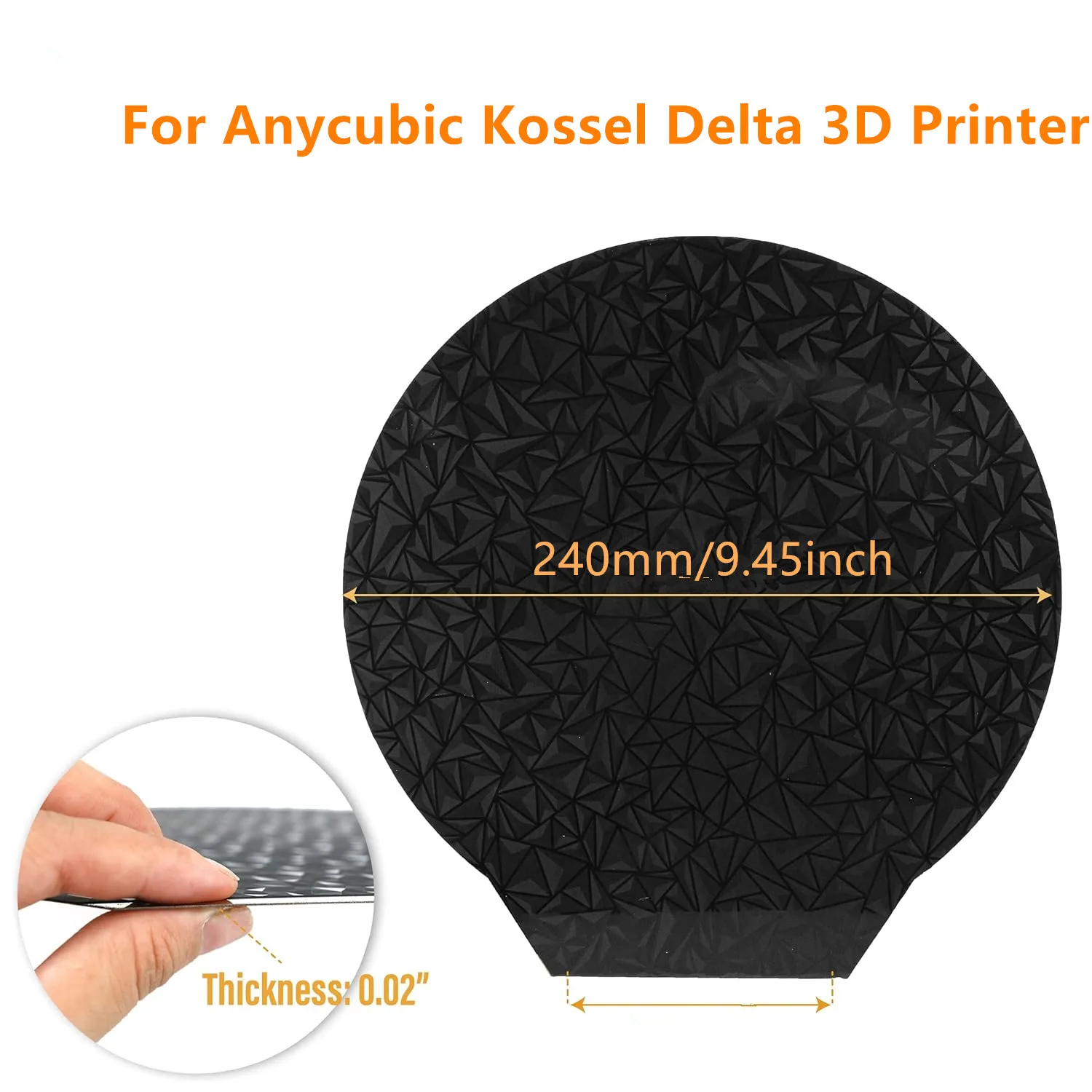 Наборная пластина PEI, круглый диаметр 240 мм, двухсторонняя текстурированная PEI + гладкий лист пружинной стали PEO для 3D-принтера Anycubic Kossel Delta
Наборная пластина PEI, круглый диаметр 240 мм, двухсторонняя текстурированная PEI + гладкий лист пружинной стали PEO для 3D-принтера Anycubic Kossel Delta