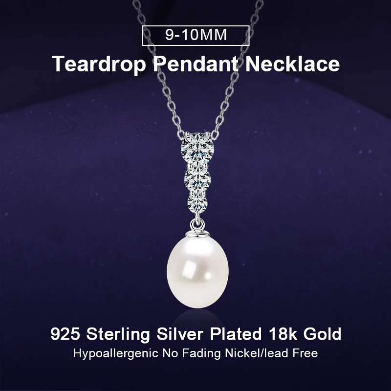 IOGOU 9-10mm Natural Freshwater Pearl Teardrop Pendant for Women Real 925 Silver Zironia Necklace Engagement Fine Jewelry Gift
IOGOU 9-10mm Natural Freshwater Pearl Teardrop Pendant for Women Real 925 Silver Zironia Necklace Engagement Fine Jewelry Gift