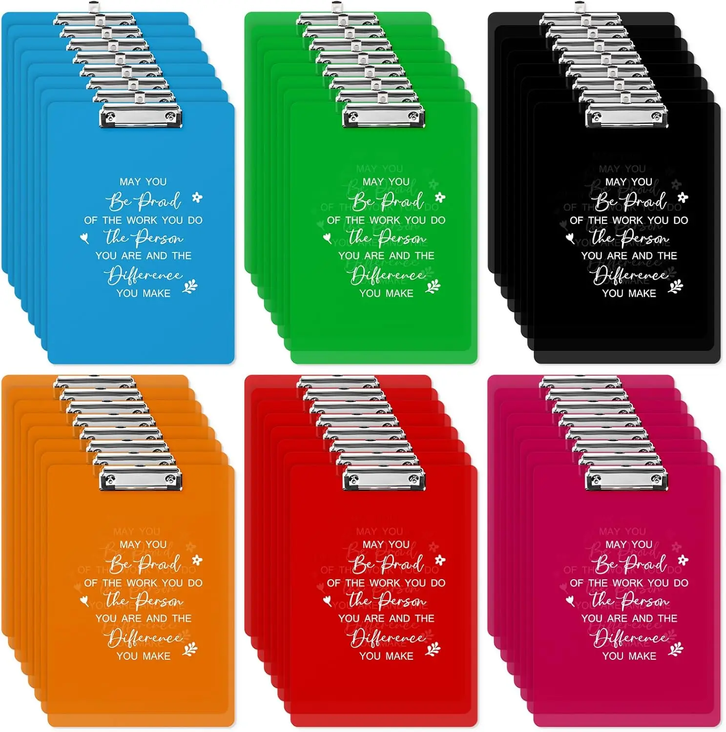 48 Pcs Colorful Clear Clipboards with Low Profile Clip, A4 Letter Size Inspirational Office Gifts for Teacher Team Staff
48 Pcs Colorful Clear Clipboards with Low Profile Clip, A4 Letter Size Inspirational Office Gifts for Teacher Team Staff