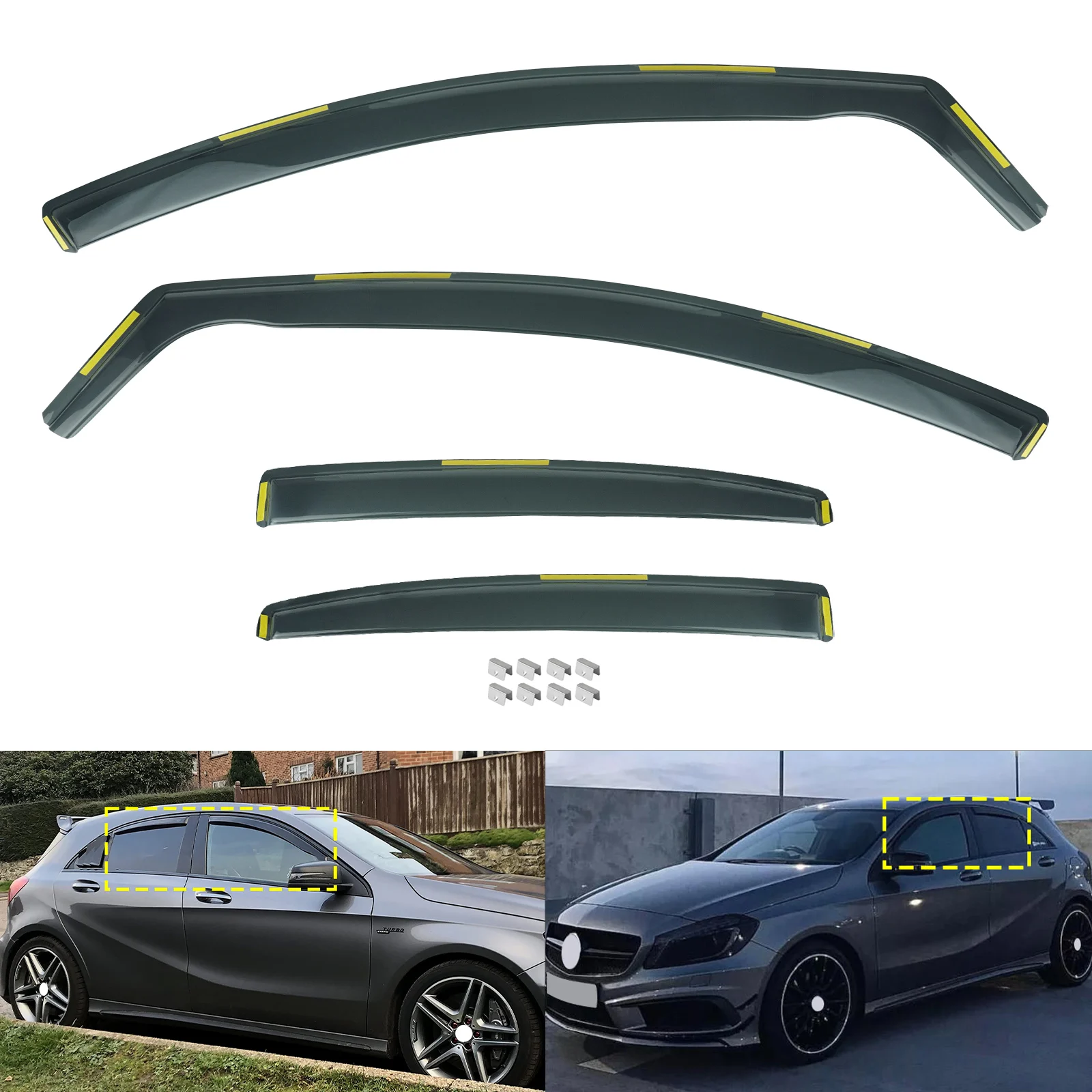4Pcs Tint Wind Rain Sun Guard Deflectors For Mercedes-Benz A Class W176 2012-2018 Auto Window Edgevisors
4Pcs Tint Wind Rain Sun Guard Deflectors For Mercedes-Benz A Class W176 2012-2018 Auto Window Edgevisors