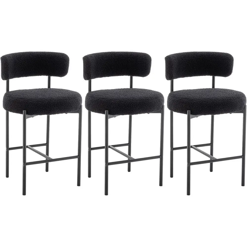 Set of 3, 24 Upholstered Counter Stools with Backs, Black for Kitchen Island or Bar
Set of 3, 24 Upholstered Counter Stools with Backs, Black for Kitchen Island or Bar