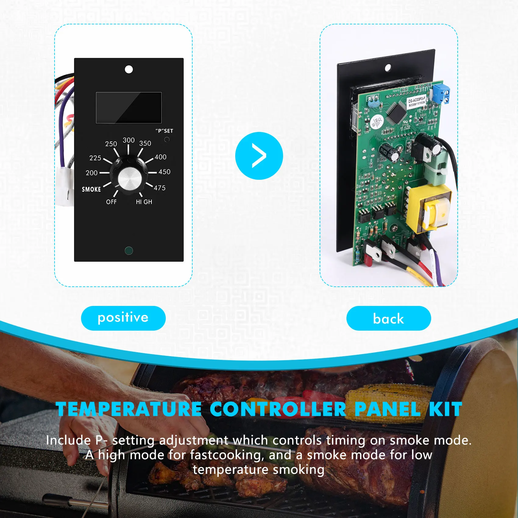 TFORU-Digital Thermostat Control Board For Pit Boss Wood Pellet Grills, Compatible With PB700, 340, 440, 820, BBQ
TFORU-Digital Thermostat Control Board For Pit Boss Wood Pellet Grills, Compatible With PB700, 340, 440, 820, BBQ