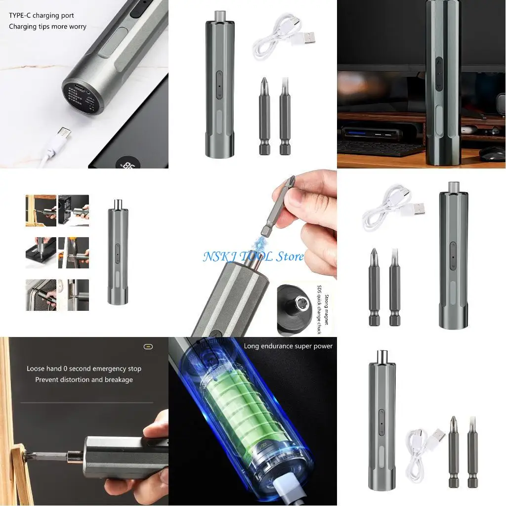 L8RC Electric Screwdriver Set, Type-C Rechargeables Cordless Screwdriver with LED Light, Auto & Manual Mode, Bits
L8RC Electric Screwdriver Set, Type-C Rechargeables Cordless Screwdriver with LED Light, Auto & Manual Mode, Bits