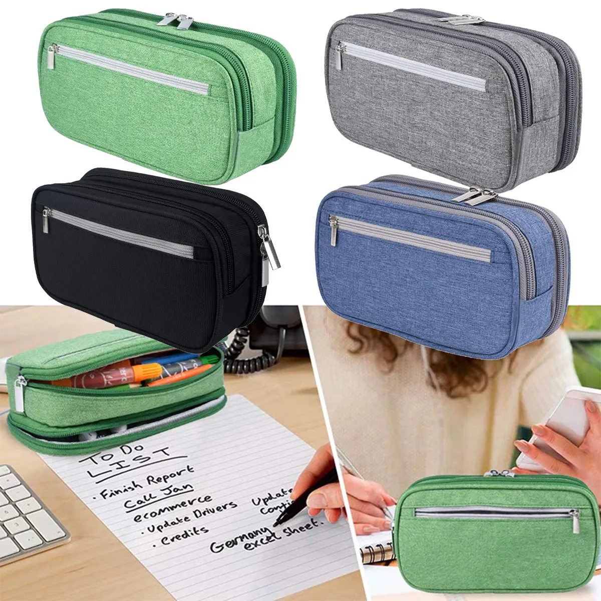 1 Pcs Black/Grey/Blue Large Capacity Pencil Case Stationery Cute Boy Girl Gift Storage Student School Office Supplies
1 Pcs Black/Grey/Blue Large Capacity Pencil Case Stationery Cute Boy Girl Gift Storage Student School Office Supplies