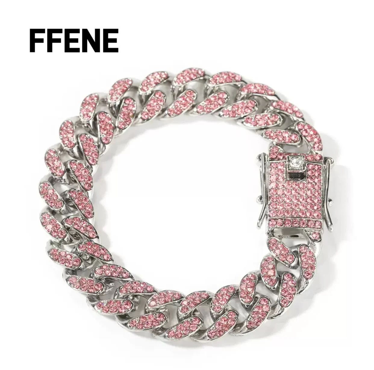 Fashionable and luxurious design, Cuban chain, multi-functional pink simple heart-shaped bracelet women's trendy hip-hop jewelyr
Fashionable and luxurious design, Cuban chain, multi-functional pink simple heart-shaped bracelet women's trendy hip-hop jewelyr