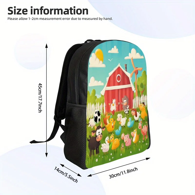 1 Piece Cartoon Farm Backpack - Spacious, Lightweight, Durable Leisure School Bag with Zipper and Adjustable Shoulder Strap
1 Piece Cartoon Farm Backpack - Spacious, Lightweight, Durable Leisure School Bag with Zipper and Adjustable Shoulder Strap
